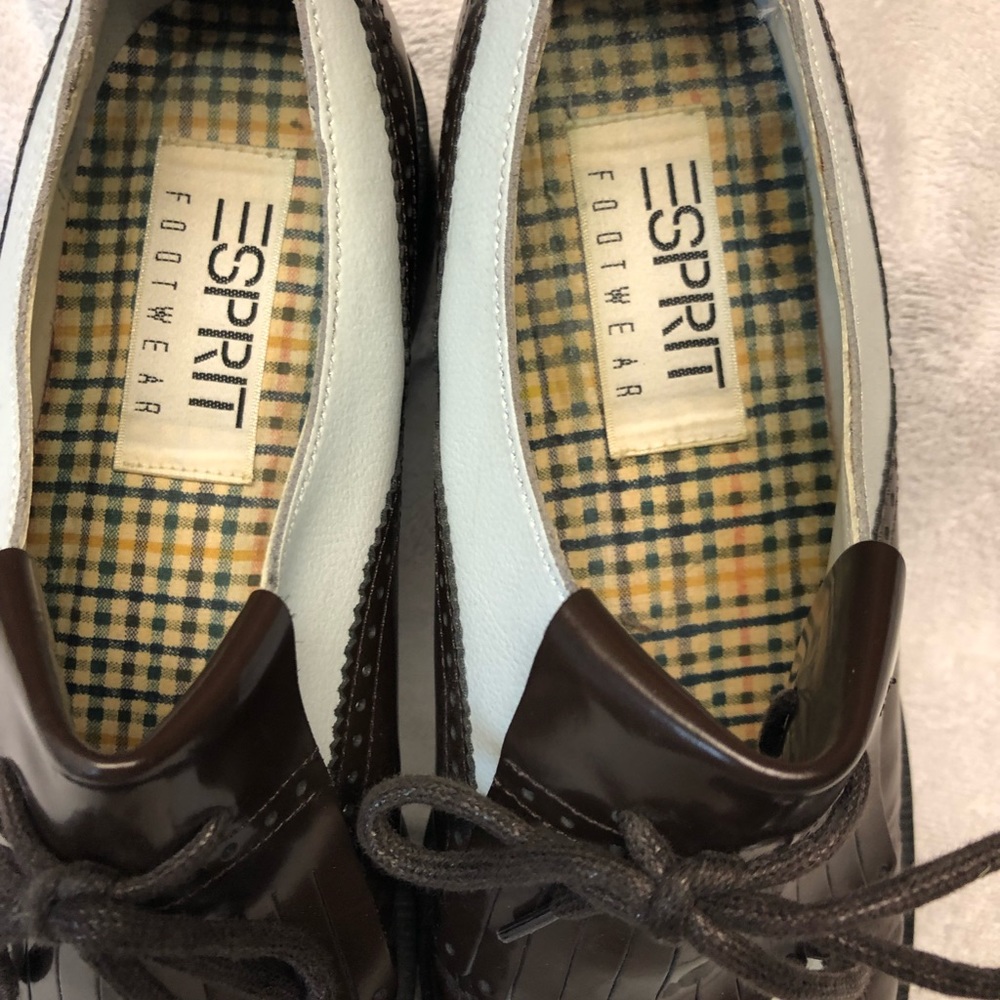 Spirit Two-Tone White and Dark Brown Kiltie Loafers - Picture 3 of 3